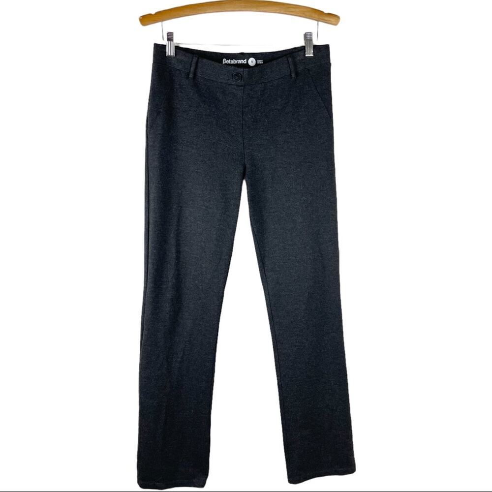 Betabrand grey stretchy yoga straight leg pants medium